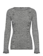 Ribbed Knitted Pullover Tops Knitwear Jumpers Grey Scotch & Soda