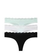 Thong 3Pk Stringit Alusvaatteet Black Calvin Klein