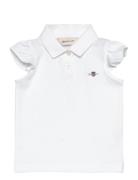 Ruffled Shield Pique Top Tops T-shirts Short-sleeved White GANT