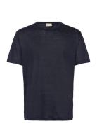 Linen Ss T-Shirt Tops T-shirts Short-sleeved Navy GANT