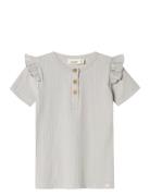 Nmffleura Ss Slim Top Lil Tops T-shirts Short-sleeved Grey Lil'Atelier
