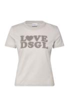 Love Dsgl Tops T-shirts & Tops Short-sleeved Grey Desigual