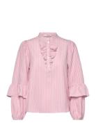 Karin Blouse Tops Blouses Long-sleeved Pink A-View