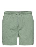Onsted Life Solid Seersucker Swim Noos Uimashortsit Green ONLY & SONS