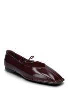 Sway Chestnut Brown Leather Ballet Flats Ballerinat Burgundy ALOHAS