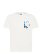 Bhjem Tee Tops T-shirts Short-sleeved White Blend