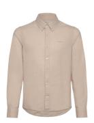 Cotton Linen Bd Ls Shirt Tops Shirts Long-sleeved Shirts Beige GANT