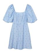 Vmodette 2/4 Short Dress Wvn Ga Lyhyt Mekko Blue Vero Moda