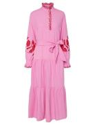 Yasbrimu Ls Long Dress Polvipituinen Mekko Pink YAS