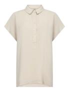 Sc-Ina Tops Blouses Short-sleeved Cream Soyaconcept