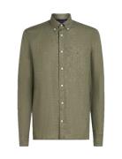 Pigment Dyed Li Solid Rf Shirt Tops Shirts Casual Khaki Green Tommy Hi...