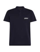 Script Graphic Reg Polo Tops Polos Short-sleeved Black Tommy Hilfiger