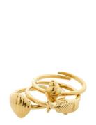 Breeze Rings 3-In-1 Set Sormus Korut Gold Pilgrim
