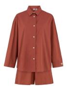 Aura Shirt+Shorts Tops Shirts Long-sleeved Red Becksöndergaard