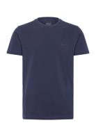 Slim Sunfaded Ss Pique T-Shirt Tops T-shirts Short-sleeved Navy GANT