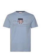 Reg Archive Shield Ss T-Shirt Tops T-shirts Short-sleeved Blue GANT