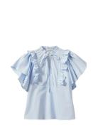 Merlysw Blouse Tops Blouses Short-sleeved Blue Sofie Schnoor
