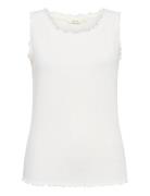 Crribba Top Tops T-shirts & Tops Sleeveless White Cream