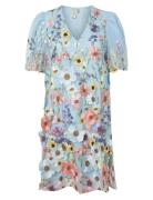 Yasflowering Ss Dress New - Show Lyhyt Mekko Blue YAS