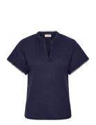 Fqlavina-Tee Tops T-shirts & Tops Short-sleeved Navy FREE/QUENT