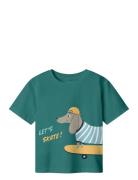 Nmmhelge Ss Nreg Top Pb Tops T-shirts Short-sleeved Green Name It