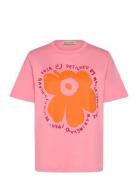 Erna Unikko Placement Tops T-shirts & Tops Short-sleeved Pink Marimekk...
