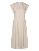 Stretch Linen Midi Dress Polvipituinen Mekko Beige Calvin Klein