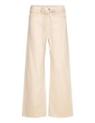 Low Waisted Relaxed Twill Trousers Bottoms Jeans Wide Cream Monki