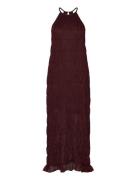 Dante6-Nelkis Smocked Halter Dress Maksimekko Juhlamekko Burgundy Dant...