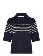 Freja Striped Top Tops Knitwear Jumpers Navy BUSNEL