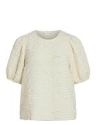 Visophia O-Neck 2/4 Top/Dc Tops Blouses Short-sleeved White Vila