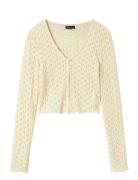 Nlfralma Ls Lace Short Cardigan Tops Shirts Long-sleeved Shirts Yellow...