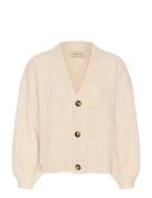 Crholiday Knit Cardigan Tops Knitwear Cardigans Cream Cream