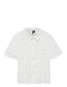 Vmh Y Lace Ss Shirt Wvn Ga Tops Shirts Short-sleeved White Vero Moda