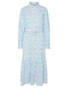Yasvips Ls Long Shirt Dress S. Polvipituinen Mekko Blue YAS