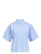 Objtutta 2/4 Lo Shirt Div Tops Shirts Short-sleeved Blue Object