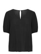 Ihmarrakech So Ss15 Tops Blouses Short-sleeved Black ICHI