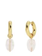 Beach Crystal Hoops Pink Gold Accessories Jewellery Earrings Hoops Gol...