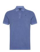 Dunda Overdyed Slim Polo S\S Tops Polos Short-sleeved Blue G-Star RAW