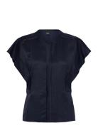 Beliniara Tops Blouses Short-sleeved Navy BOSS