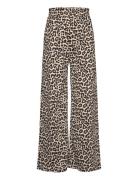 Trousers Crinkled Jersey Smock Bottoms Trousers Brown Lindex