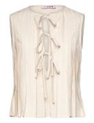 Lina Top Tops Blouses Sleeveless Cream A-View