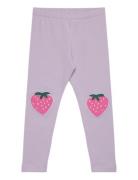 Leggings Kneepatch Strawberrie Bottoms Leggings Pink Lindex
