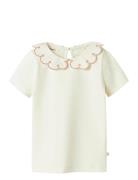 Nmffundo Ss Slim Top Lil Tops T-shirts Short-sleeved Cream Lil'Atelier