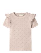 Nmfgago Kuo Ss Slim Top Lil Tops T-shirts Short-sleeved Pink Lil'Ateli...