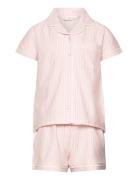 Striped Short Pyjamas Pyjamasetti Pyjama Pink Mango