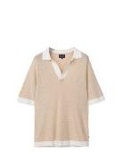 Riviera Polo Shirt Tops Polos Short-sleeved Beige Lexington Clothing