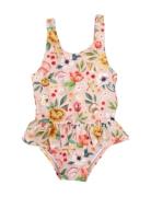 Eva – Badedragt 1-2 År – Ocean Blossom Uimapuku Uima-asut Pink Filibab...