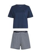 Ss Prt Pj Short Set Pyjama Blue Tommy Hilfiger