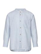 Shirt Ls Linen Tops Shirts Long-sleeved Shirts Blue Lindex